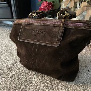 Suede Coach Handbag